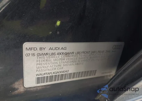 2016 Audi A4 2.0T Premium from USA, damaged, VIN WAUFFAFLXGA004042
